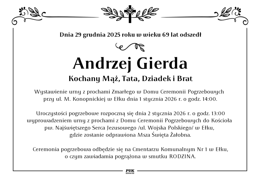 Andrzej Gierda - nekrolog